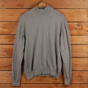 Alfani 100% Merino Wool Mock Neck Sweater In Light Grey - Men's XL Made In Italy